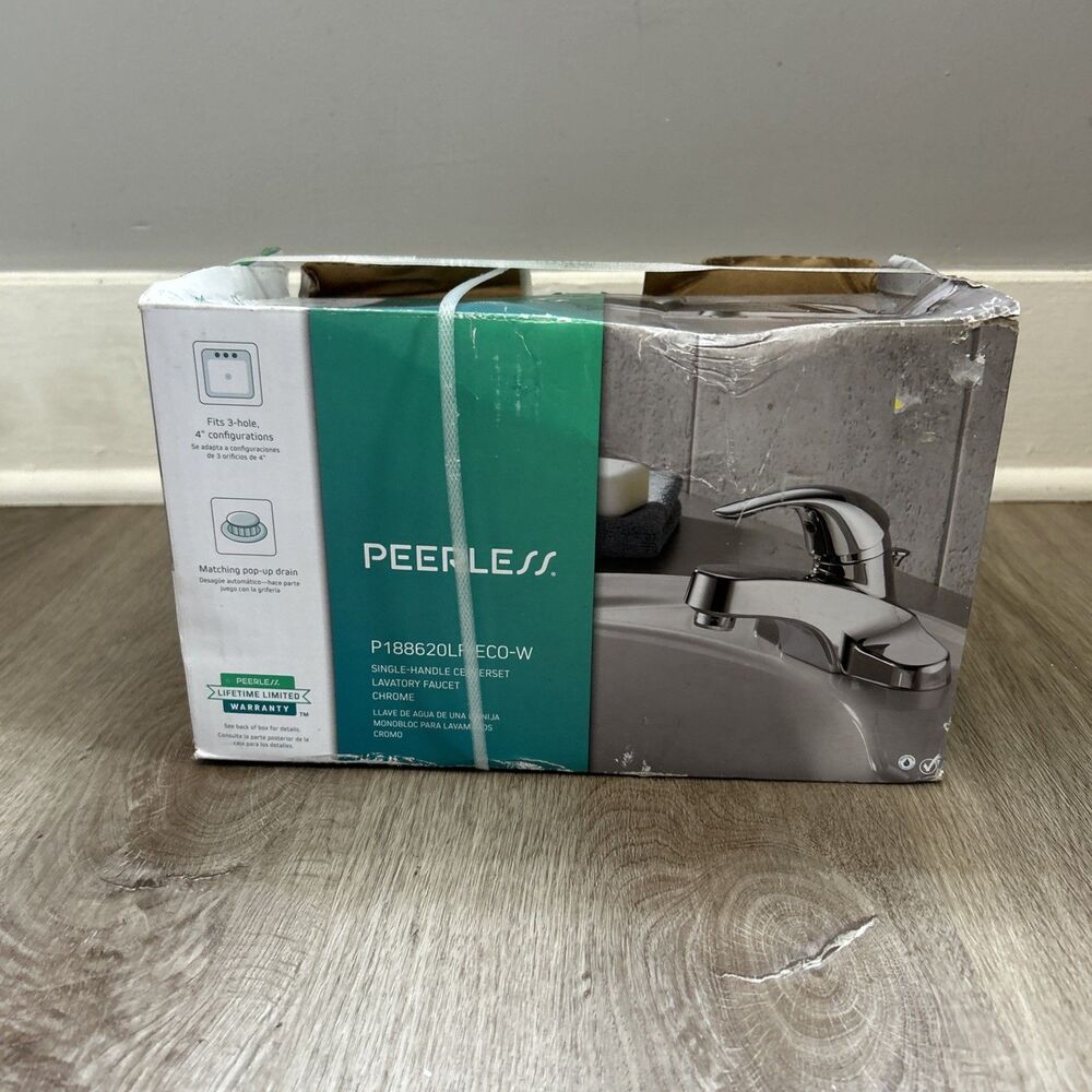Peerless Centerset Single Handle Bathroom Faucet Chrome Standard New P188620LF